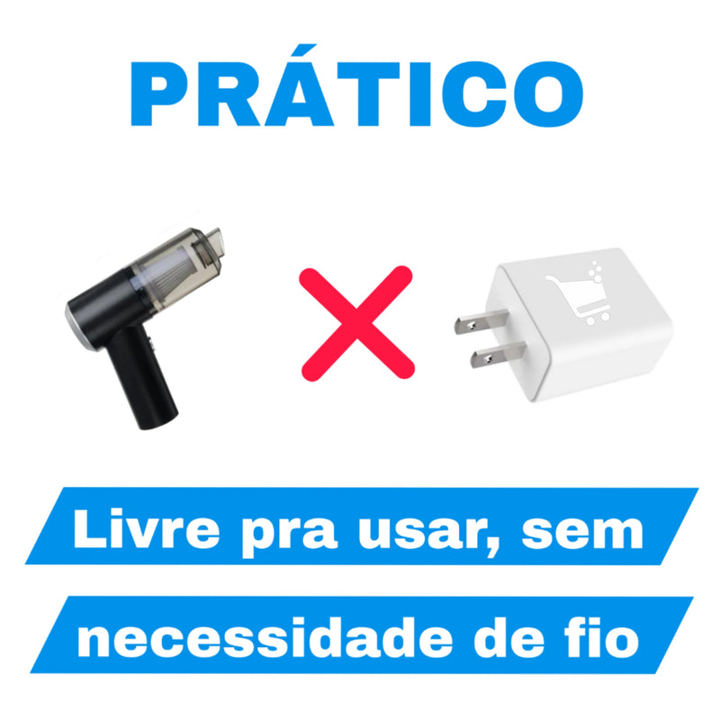 AeroVac UltraFlex: Mini Aspirador USB Portátil Premium para Carro e Casa, com Potência Compacta e Design Inteligente.